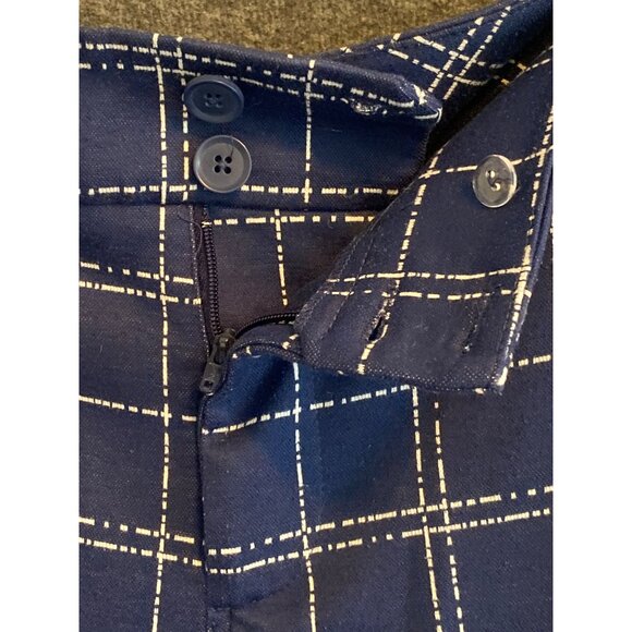 Torrid Pant Crop Blue White Front Pockets Ziper Button Double Belt Loop Women 28 - Picture 6 of 8